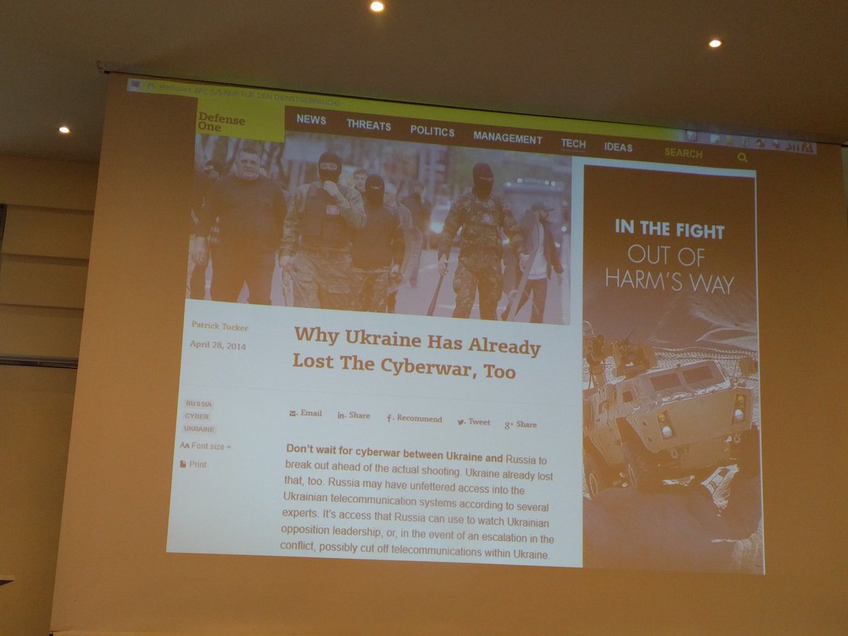 VAguileraDiaz's tweet photo. Volker Kozok now at #DeepINTEL @Deepsec Hybrid #warfare : the Russian - Ucranian #cyberwar and the rol of propaganda @ISecAuditors https://t.co/I9Co8LF0mI