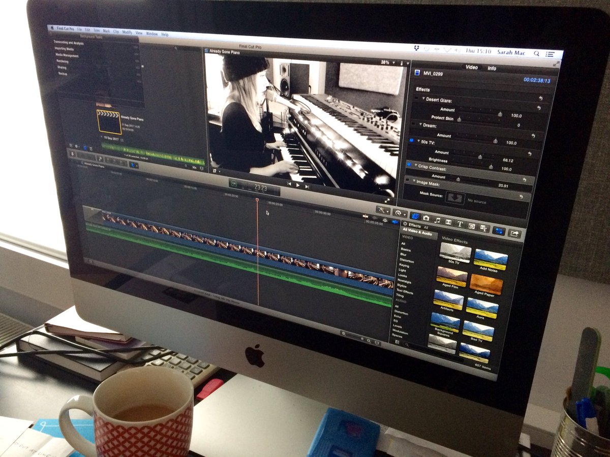 fromawindowuk's tweet photo. Tea and Final Cut. New live studio vids imminent !! #videoediting https://t.co/qrwBQ0uv69