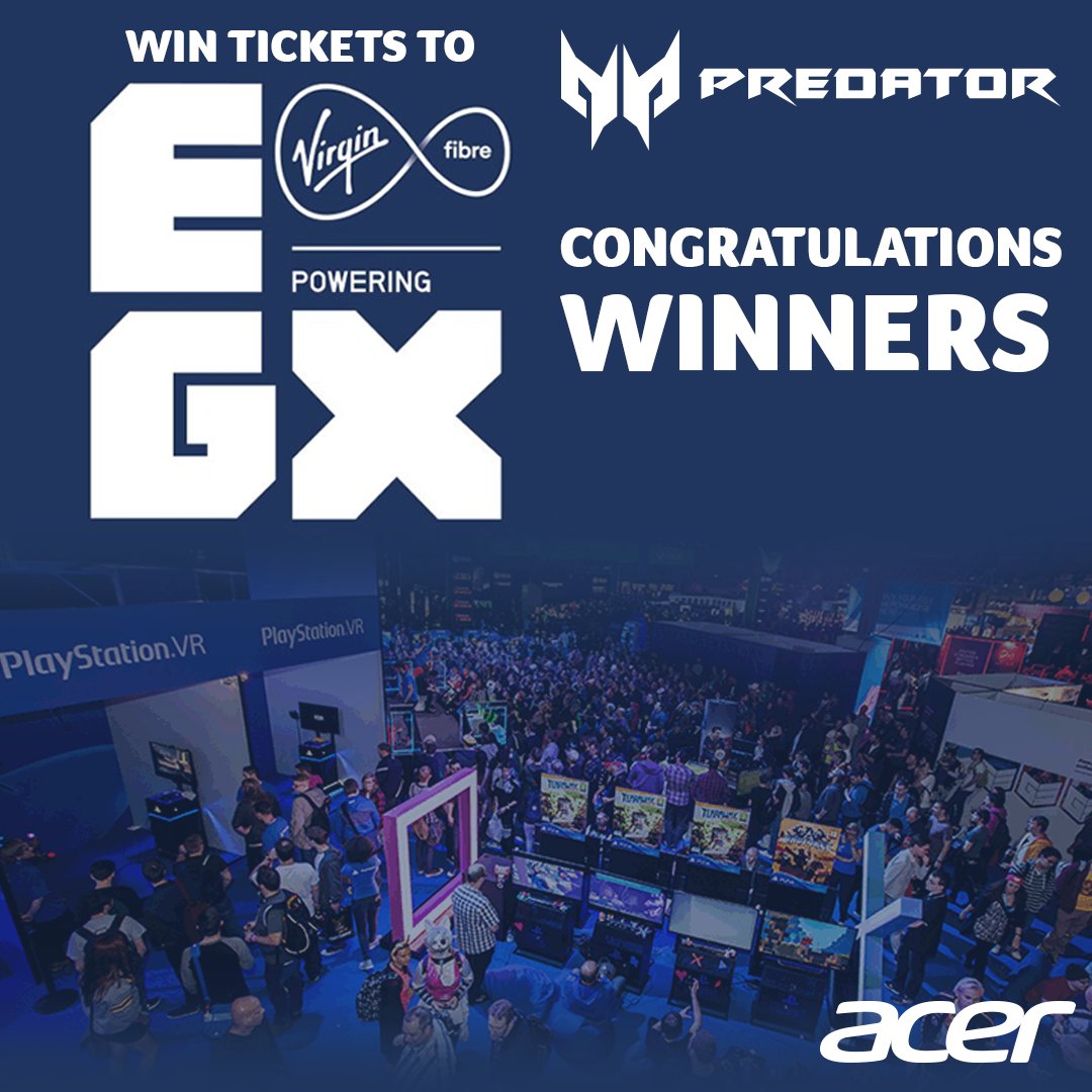 SaveOnLaptops's tweet photo. Congratulations to everyone that won our @Acer @EGX ticket giveaway! We have contacted all the winners so please check your emails.  #EGX https://t.co/SuRetVZxBg