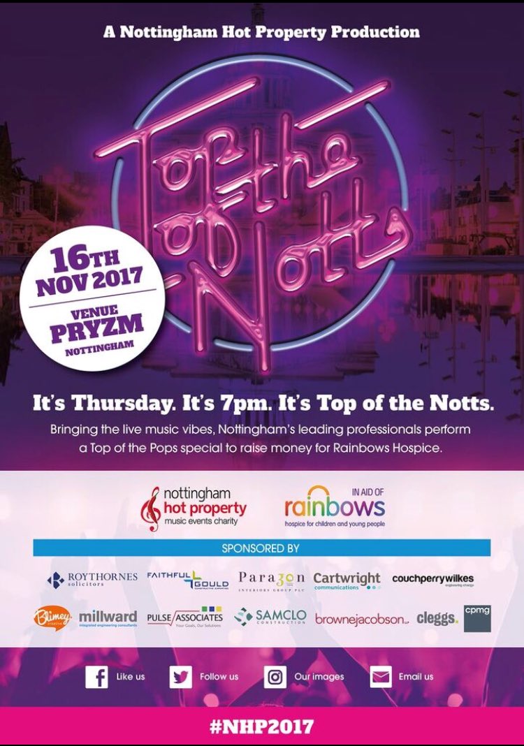 16th November 2017. Tickets released shortly. In the meantime reserve them by emailing hotproperty@millward.co.uk Thanks sponsors! #nhp2017