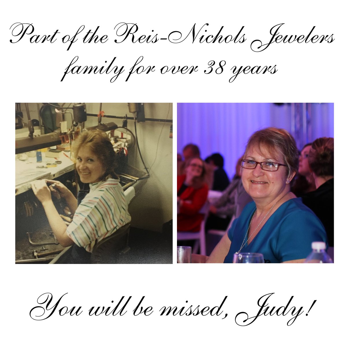 Today we celebrate the life of Judy Miller, an employee in jewelry shop. She passed away suddenly last weekend. Judy will be greatly missed.