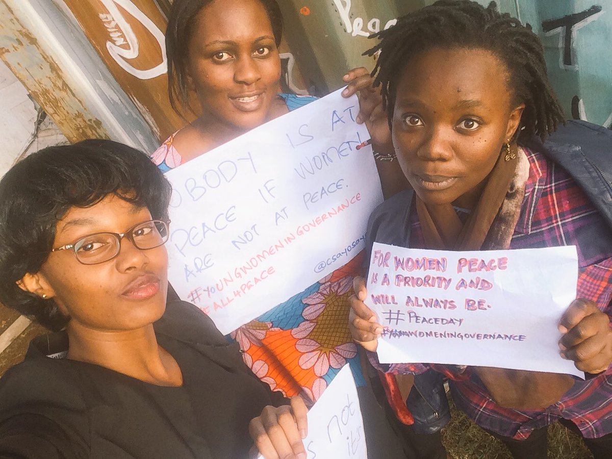 csayosays's tweet photo. @esy_mo @olivethe1 @lilymutinda @SherryKochiyo @nimama2017 Nobody is at peace if young women are not at peace #YoungWomeninGovernance #PeaceDay #All4Peace #YoungWomenSay https://t.co/jpHMDcrURJ