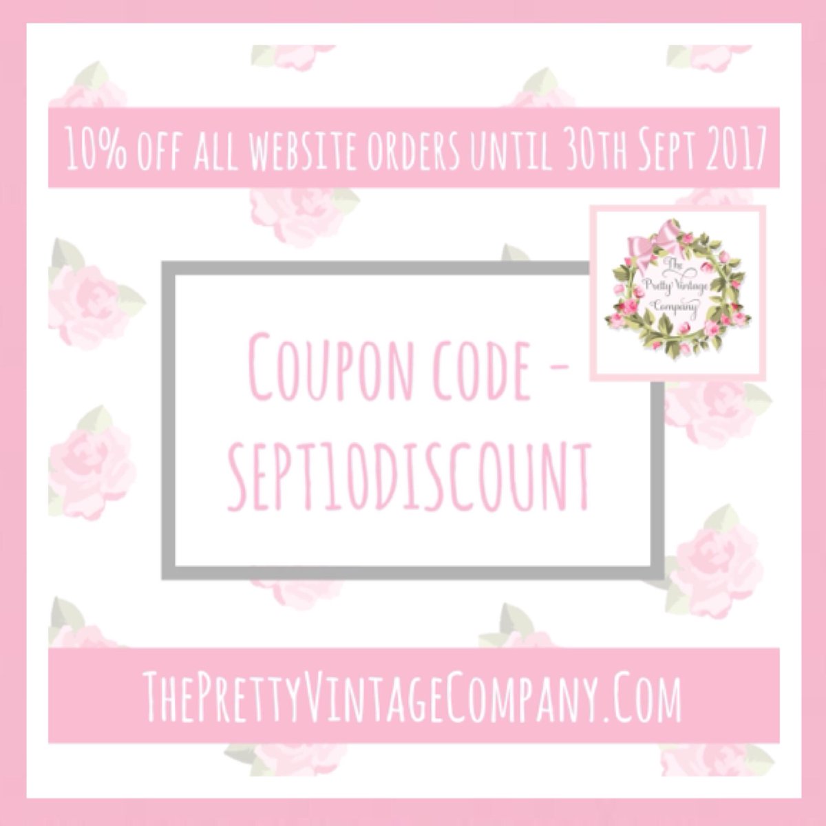 PrettyVintageCo's tweet photo. 🌿🌸🌿 10% discount code valid til end Sept on all website orders! 🌿🌸🌿
#Womaninbiz #crafthour #weddinghour https://t.co/amoruMinb9