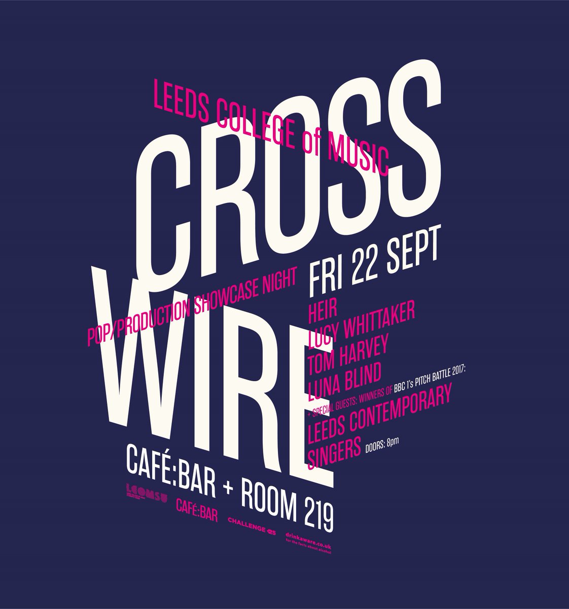 Tomorrow night: CROSSWIRE from 8pm! <a href="/heirtheband/">Heir</a>, @LucyWhittakerUK, <a href="/LunaBlindBand/">LUNABLIND</a>, w/ special guests <a href="/LCSsingers/">LCSsingers</a> winners of <a href="/BBCPitchBattle/">Pitch Battle</a>