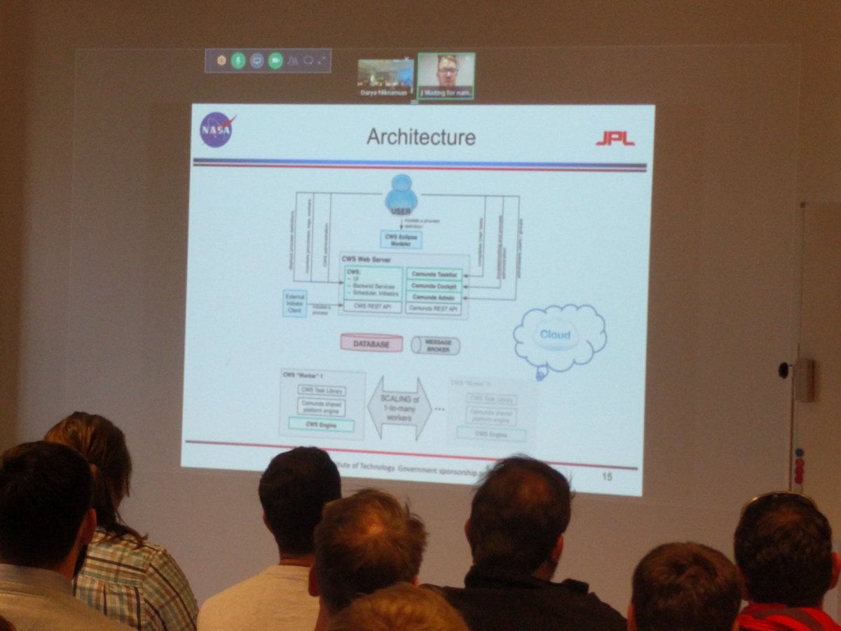 NASA jpl presenting their camunda based architecture. this is one of the big moments in my career.