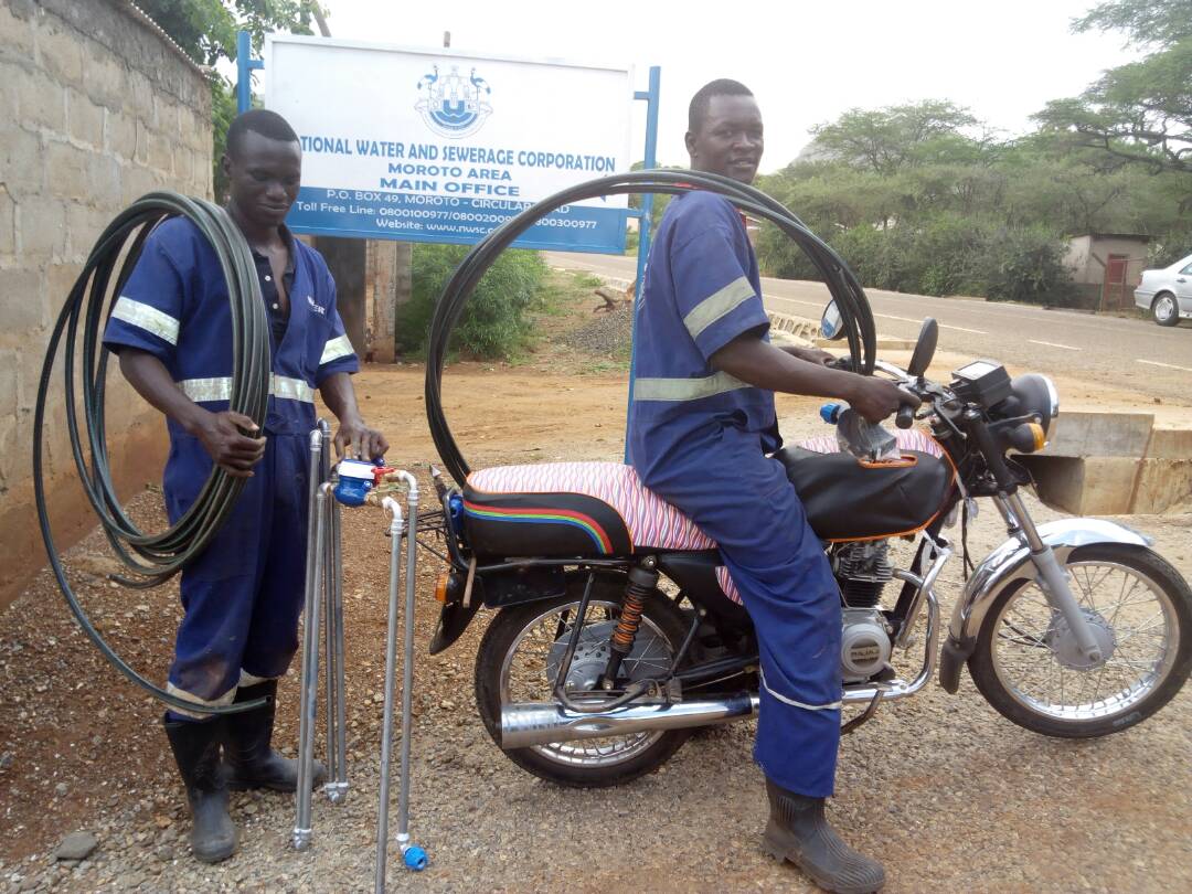 nwscug's tweet photo. Happy to serve:Moroto-Karamoja technical team heading out to connect new customers in Acholi inn village #NwscWorks #Water4all @NWSCMD https://t.co/7eg0kzTFOZ