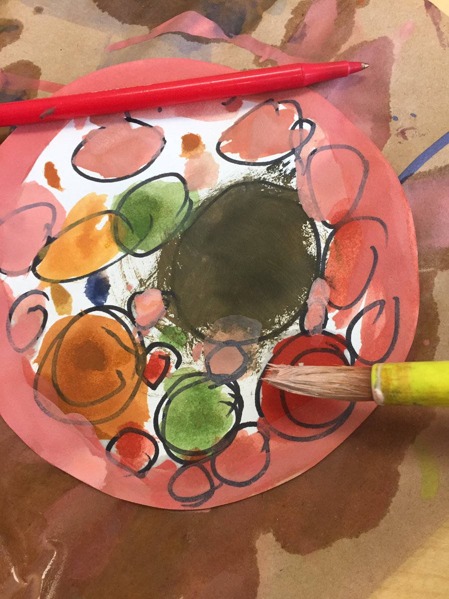kinderlaw's tweet photo. Year 1 students exploring water colour for the first time #learninghowtopaint #dotday2017 https://t.co/Zib72PZaRZ