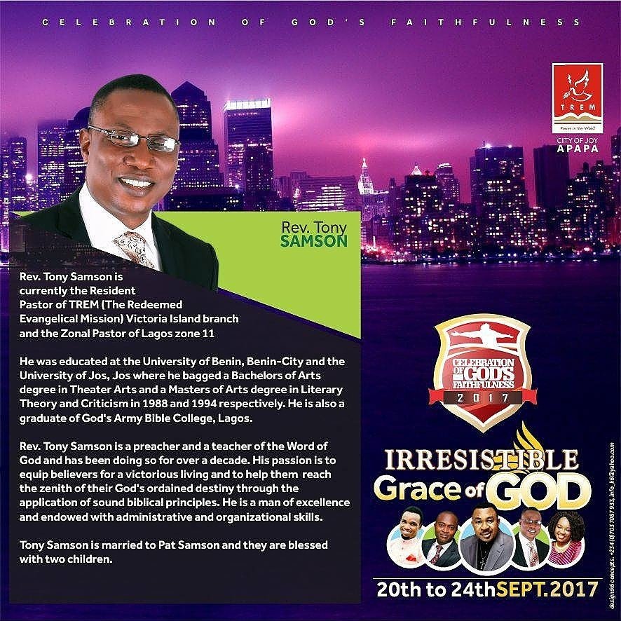 tremcojapapa's tweet photo. #cgf2017 continues today with Rev. Tony Samson on the venue is 3-5 Titus ufondu street, off peoples bus stop olodi apapa, lagos.5pm. https://t.co/z7oI8dBaHT