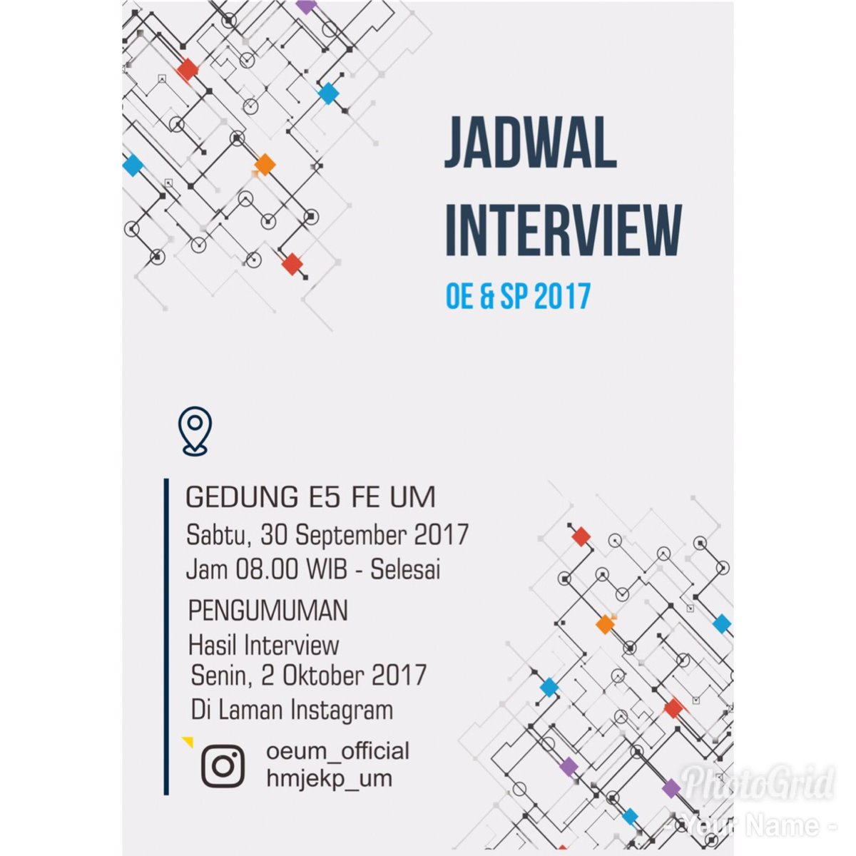 Yuk buat kalian mahasiswa ekonomi pembangunan FE UM angkatan 2016 dan 2017 daftarkan diri kalian untuk menjadi bagian dari panitia OE 207