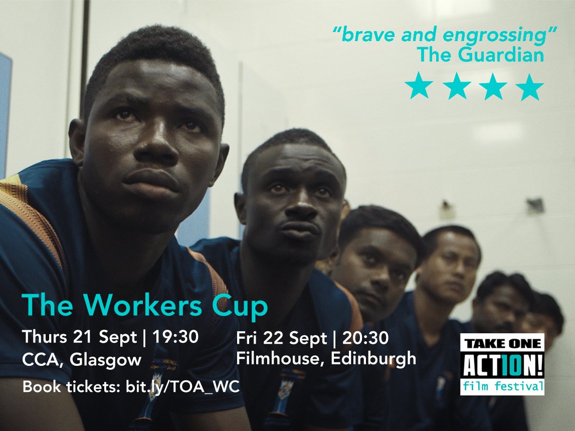 takeoneaction's tweet image. The migrant workers behind the FIFA stadium in Qatar compete in their own tournament: The Workers Cup #TOAFF17 bit.ly/TOA_WC