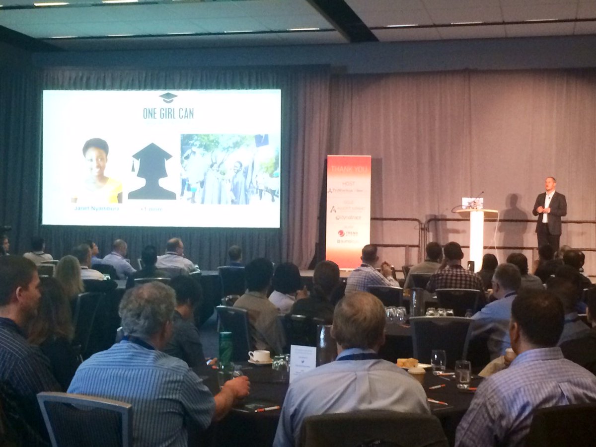 3Nimbus's tweet image. Smiles in the room as @3Nimbus CEO Jarrod Levitan announces that ALL #devopscloudsummit tickets proceeds go to @onegirlcan