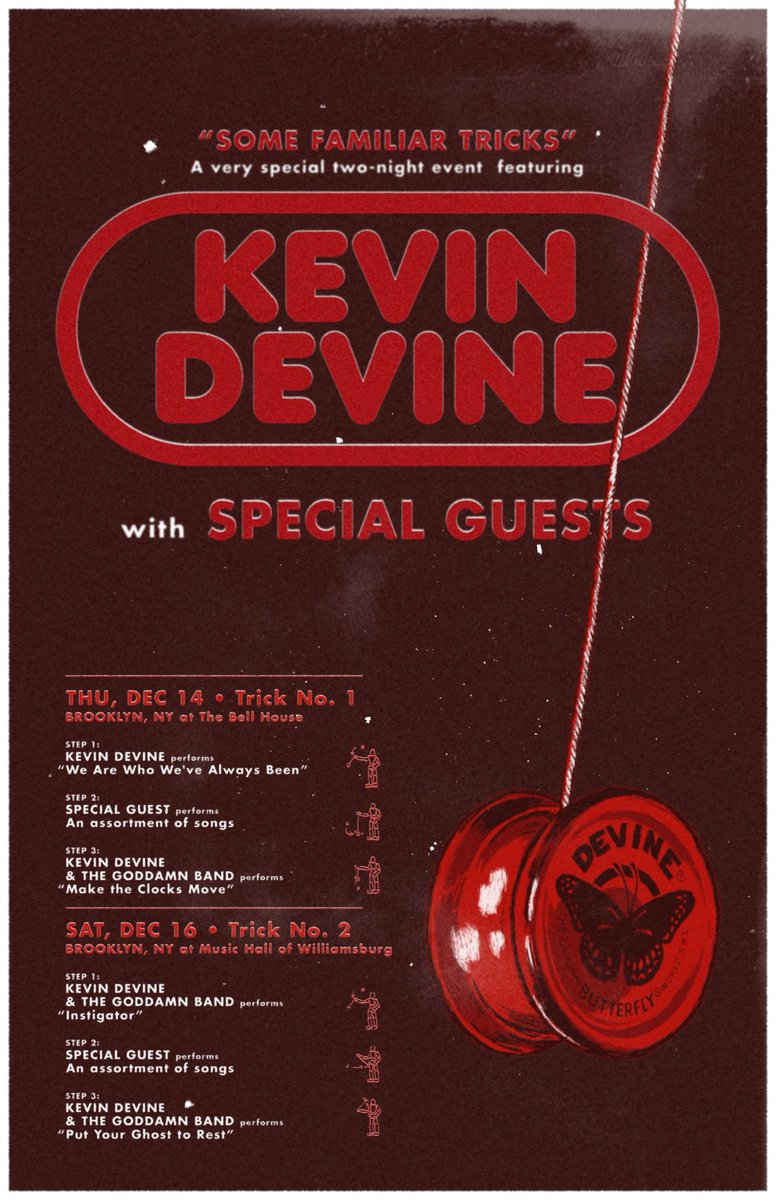 Kevin will also be playing two album shows in December, and tickets are now on sale: bandsintown.com/kevindevine