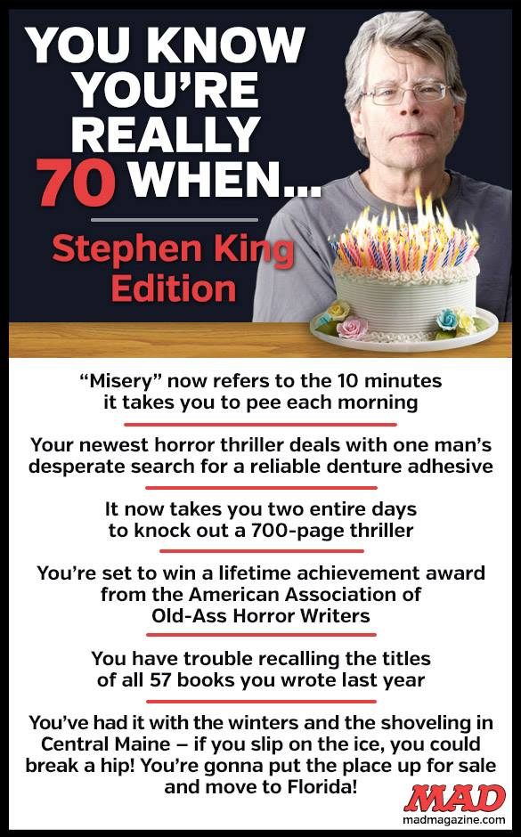 Happy 70th birthday to Stephen King!    