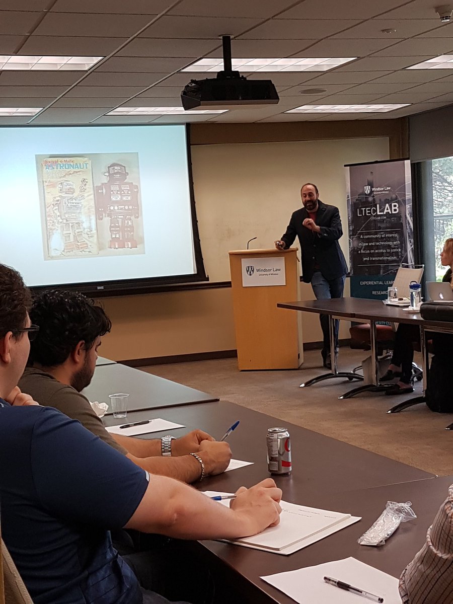 LTECLabWindsor's tweet photo. Happening now. @rcalo discusses law & robotics. #roboticslaw https://t.co/vDxBRsj6d5
