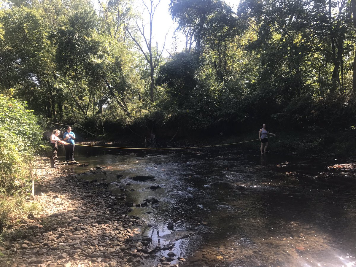 thisiselizabeth's tweet photo. @HolyFamilyU feet first into abiotic characteristics of streams today! #Freshwater #ecology #drb #poquessing https://t.co/ATjgFtmyKb
