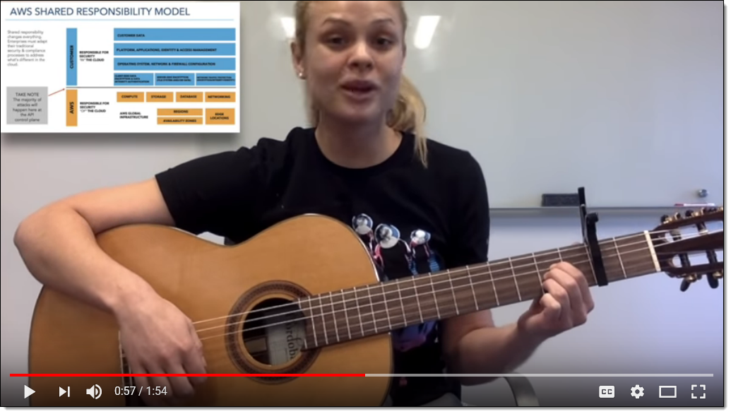 jeffbarr's tweet photo. So cool - Kate Turchin (@kateturchin) sings about the  #AWS Shared Responsibility Model - https://t.co/hEBM5JvRdm . Love it! https://t.co/01pVJGa0Ds