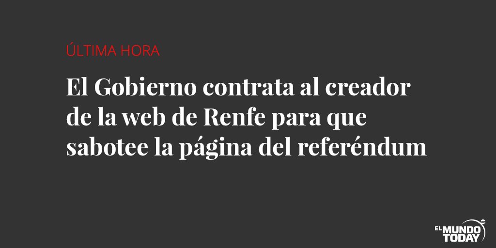 #ÚLTIMAHORA | El Gobierno espera cerrar la web del referéndum en unas horas.