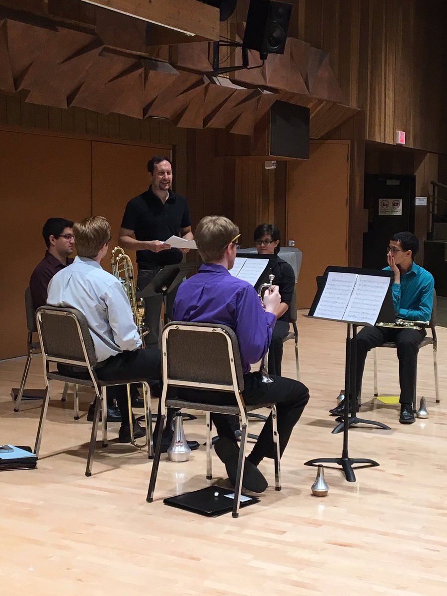 <a href="/amerbrass5/">American Brass</a> thanks for the great session w/our grad brass quintet this morning!! <a href="/bgsu/">Bowling Green State University</a> #bgsucma #HansenSeries