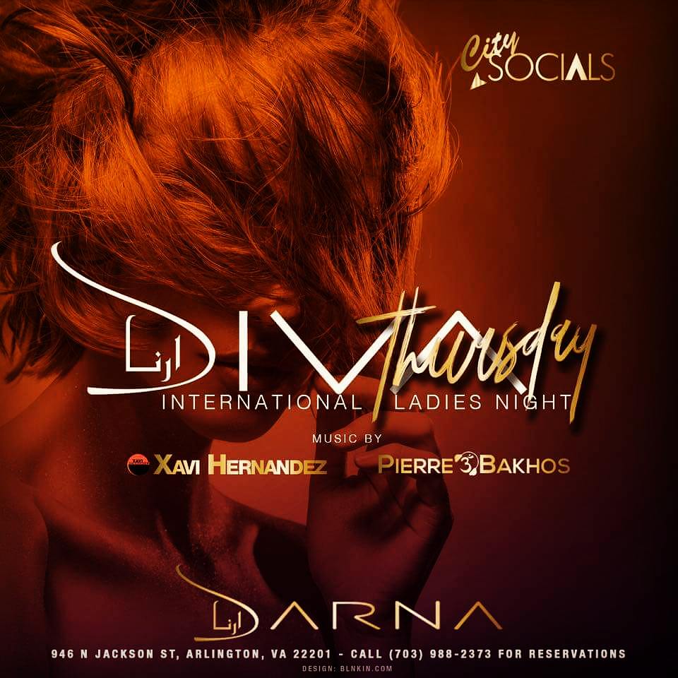 CitySocialsDC's tweet photo. Come check us out #DivaThursday International Ladiesnight @darnalounge!!! 
@djxavidc and Dj @pierredarnava on the decks! https://t.co/lmj5N1rbmn