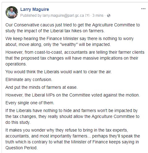Why won't the Liberals allow the Ag Committee to do its job?