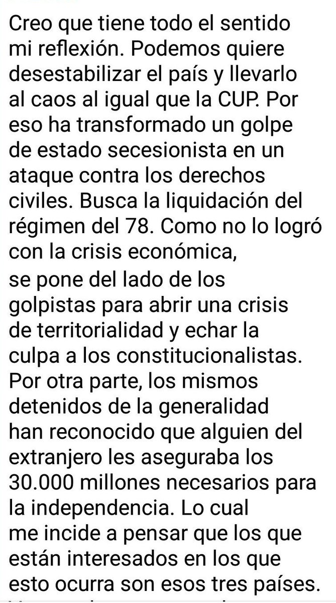 ElHispano77's tweet photo. Perder un momento en leer estas reflexiones sobre todo lo que esta ocurriendo en 🇪🇸 y mas en concreto en CAT. Tiene  sentido @alto_policia https://t.co/e7dYDKy3lS