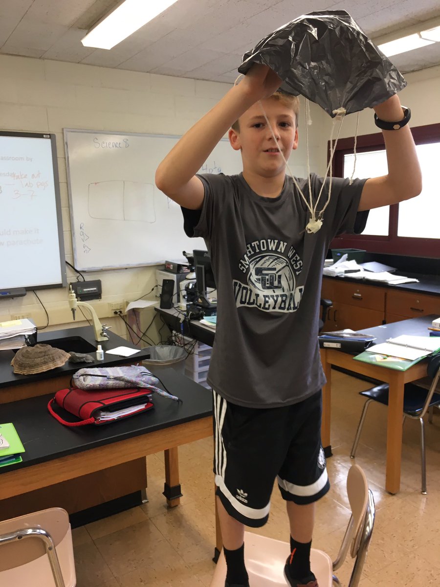 DelaneySkandal's tweet photo. Parachute building and testing #scientific-method @SCSD_GMS https://t.co/6B4G0JMNOh
