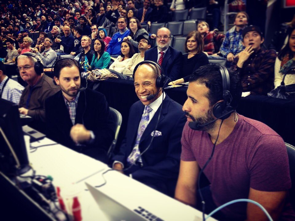 Eric__Smith's tweet photo. 2013: An all-time @bluejays great, @joeybats19, sat in on our @FAN590 @raptors broadcast. #ThreeManBooth #ThrowbackThursday cc: @jones__paul https://t.co/q3m0zb6DXw