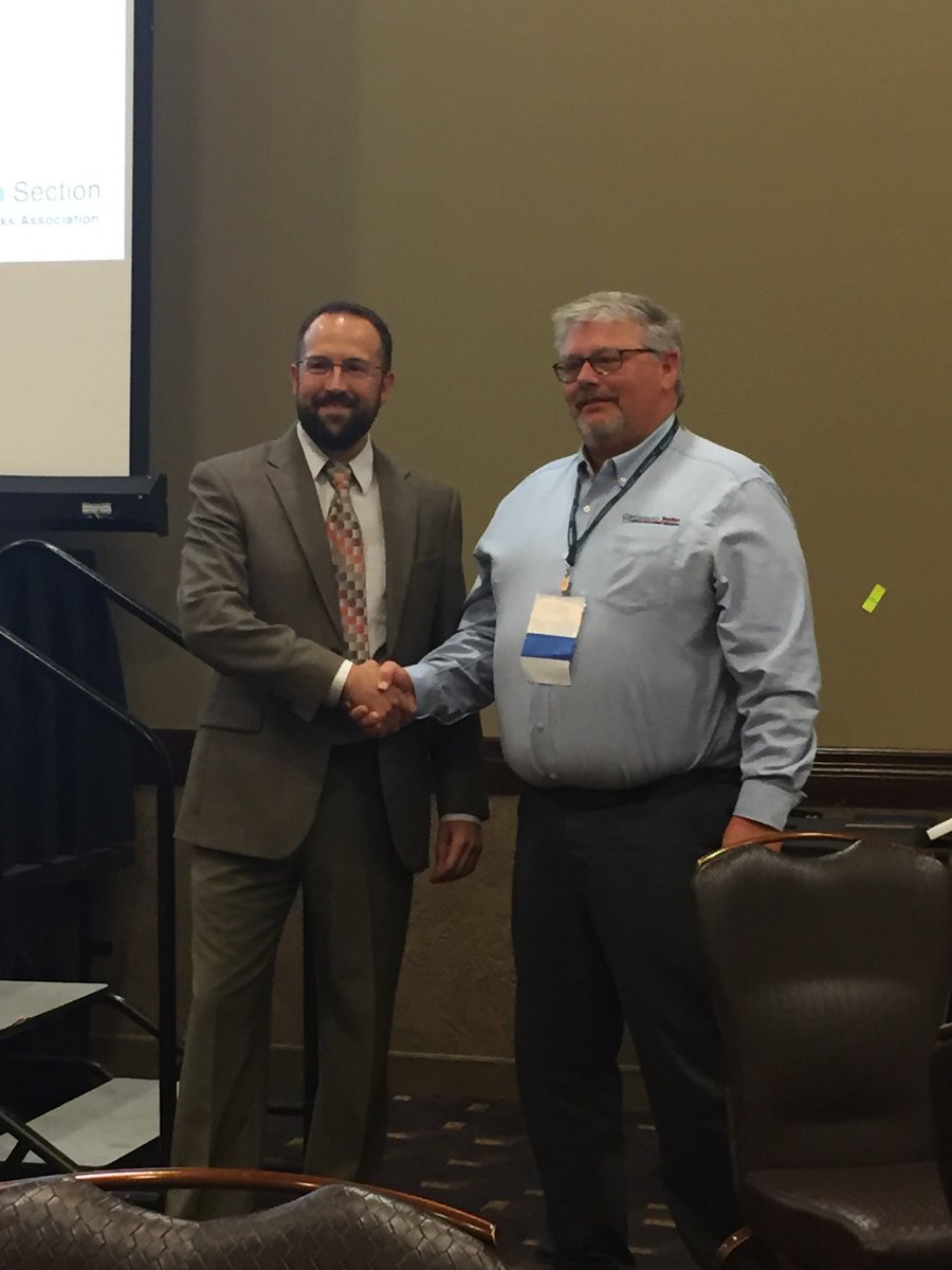 WIAWWA's tweet photo. Outgoing Wisconsin section Past Chair Frank Miller of Cudahy takes one last bow. #MillerTimeIsOver https://t.co/sffgFC2C1c