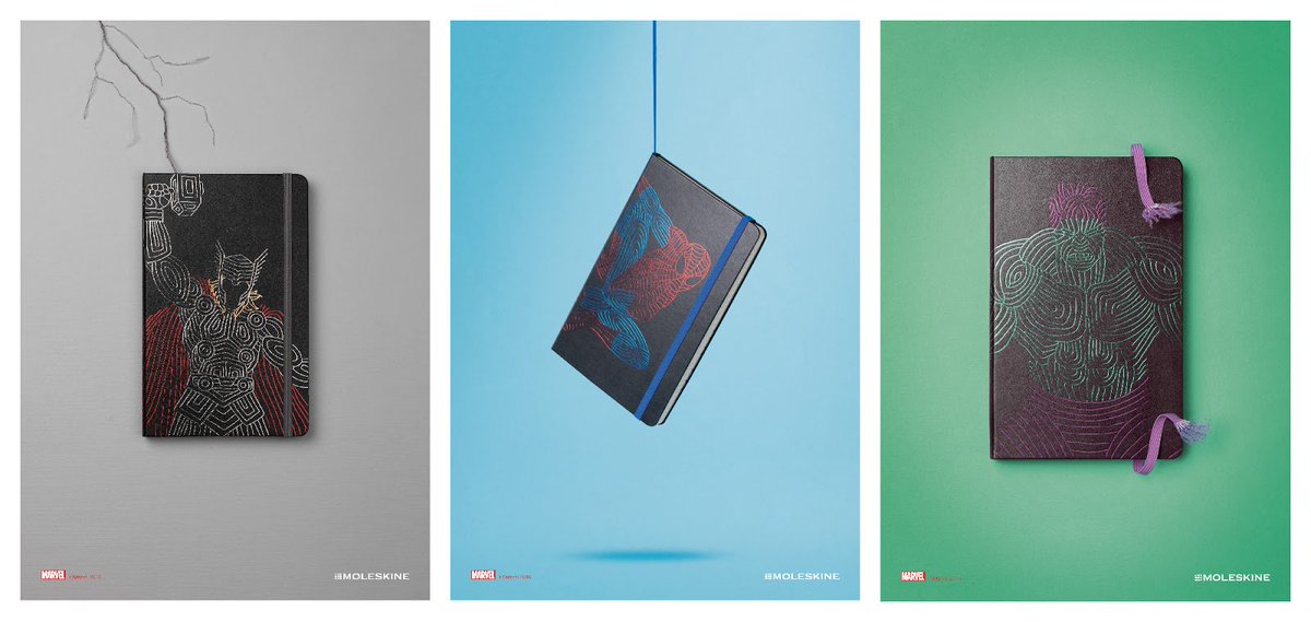 7.5 to Leo Burnett Milan for Moleskine 'Moleskine Avengers' OOH Poster Campaign #GPC #GPCIndia #7Plus