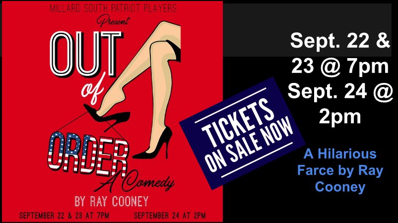 Out of Order opens tomorrow 9/22 at Millard South HS presented by <a href="/MSHS_Drama/">MSHS Drama🎭</a> Details at YouthStage.org or sites.google.com/mpsomaha.org/p…
