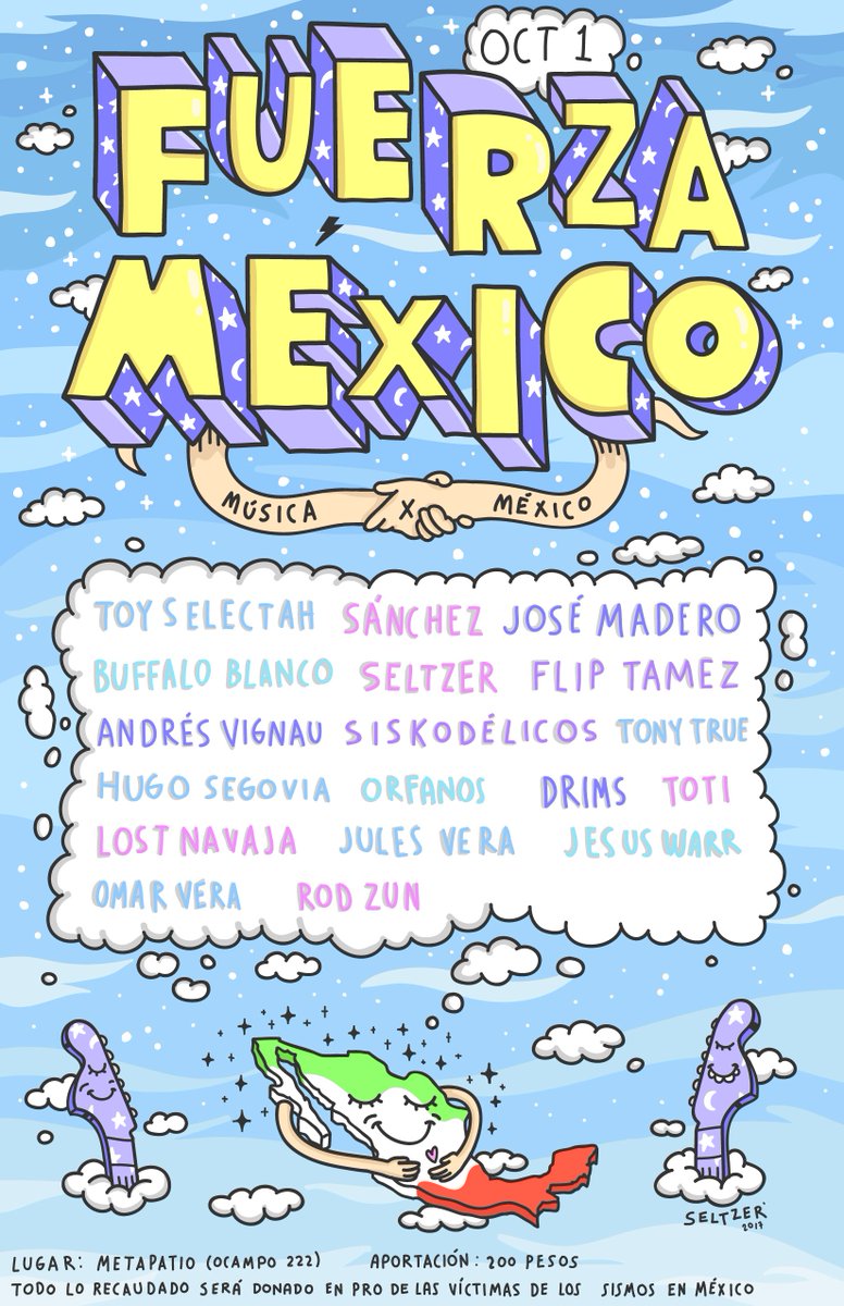 🇲🇽 FUERZA MÉXICO
Este 1° de Octubre hay show a beneficio en Metapatio Monterrey!
#FUERZAMEXICO #RT