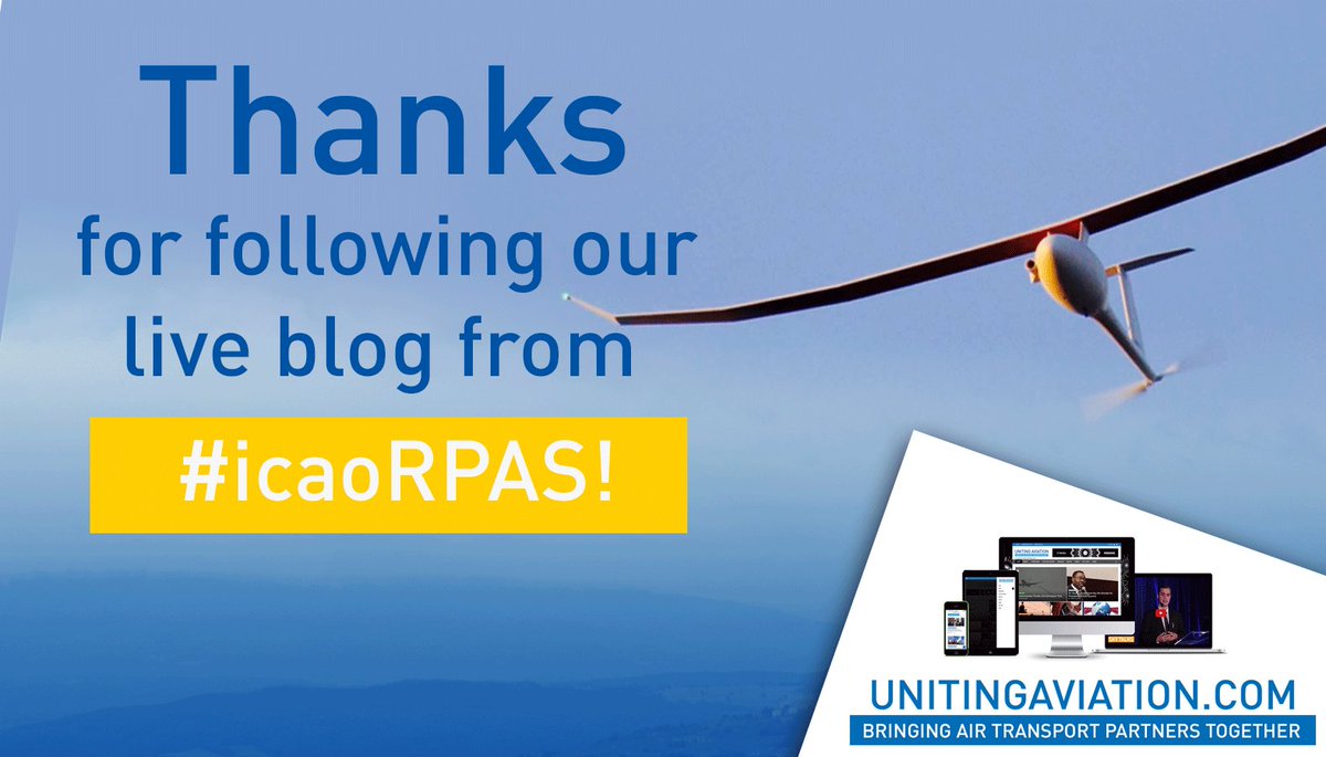 icao's tweet photo. That's a wrap on #icaoRPAS, get any news you missed here: https://t.co/qO4RFgNrTq . We'll be live blogging #DroneEnable starting tomorrow! https://t.co/OZbTop84ID