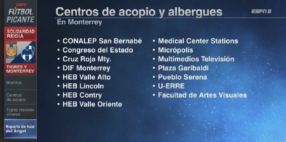 Compartimos esta lista de centros de acopio en Monterrey

#FuerzaMéxico🇲🇽