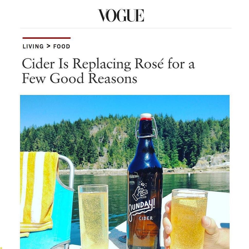 Thanks @voguemagazine for spreading the BC #craftcider gospel🍎. We still love rosé too. . . Read the article via b… ift.tt/2w9ICO9