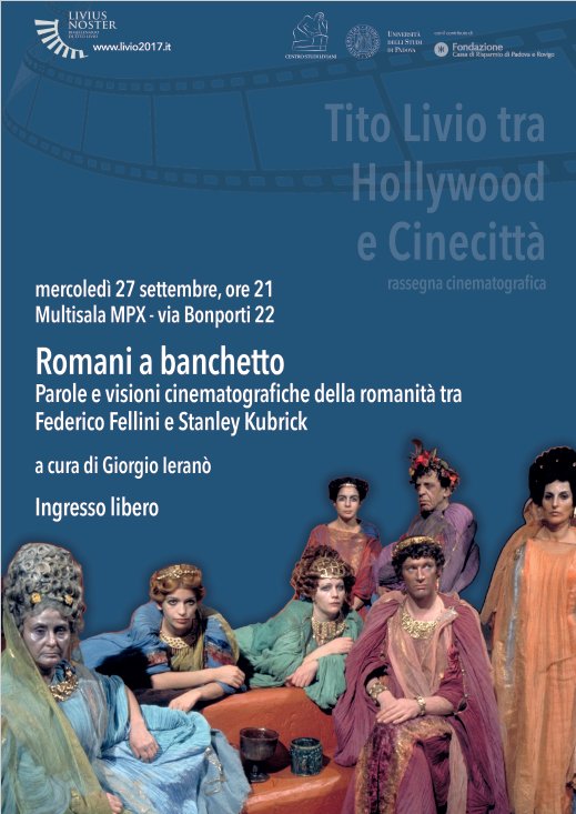 centroCIRSL's tweet photo. Gli antichi Romani al cinema da Fellini a Kubrick
27 settembre
#livio2017 #liviusnoster #bimillenarioliviano #cirsl #unipd https://t.co/fNWBAInOoy