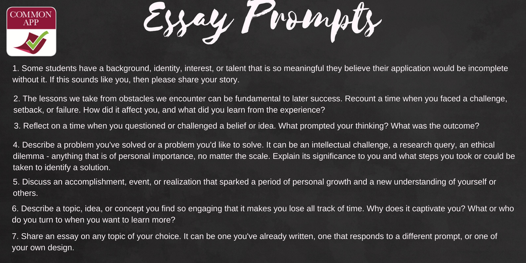 CCHSPostGrad's tweet image. #TipOfTheDay @CommonApp Essay prompts! Start preparing for your application now! Essay Help is available M-F 5th period in Post Grad!