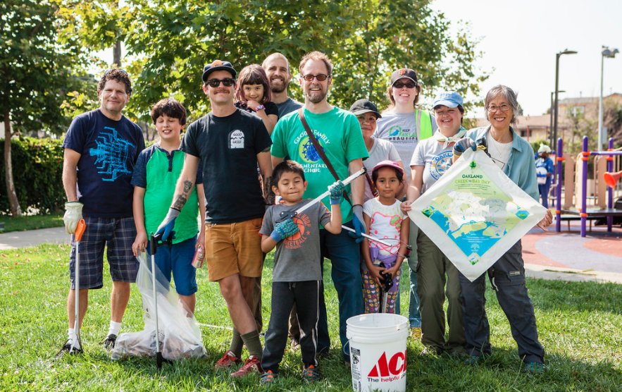 OUSDNews's tweet image. 3 cheers for the Global Family School crew that volunteered to beautify Cesar Chavez Park on @Oakland Creek to Bay Day! #iamousd