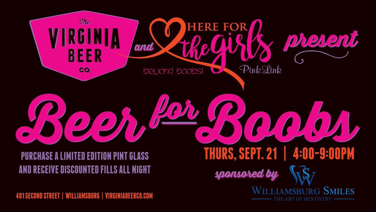 VirginiaBeerCo's tweet photo. Today we tap Elbow Patches: Huckleberry and offer specials on Saving Daylight, all in honor of #BeerForBoobs! 4-9pm! https://t.co/x2NE25NhIz https://t.co/f38cfiCyCu