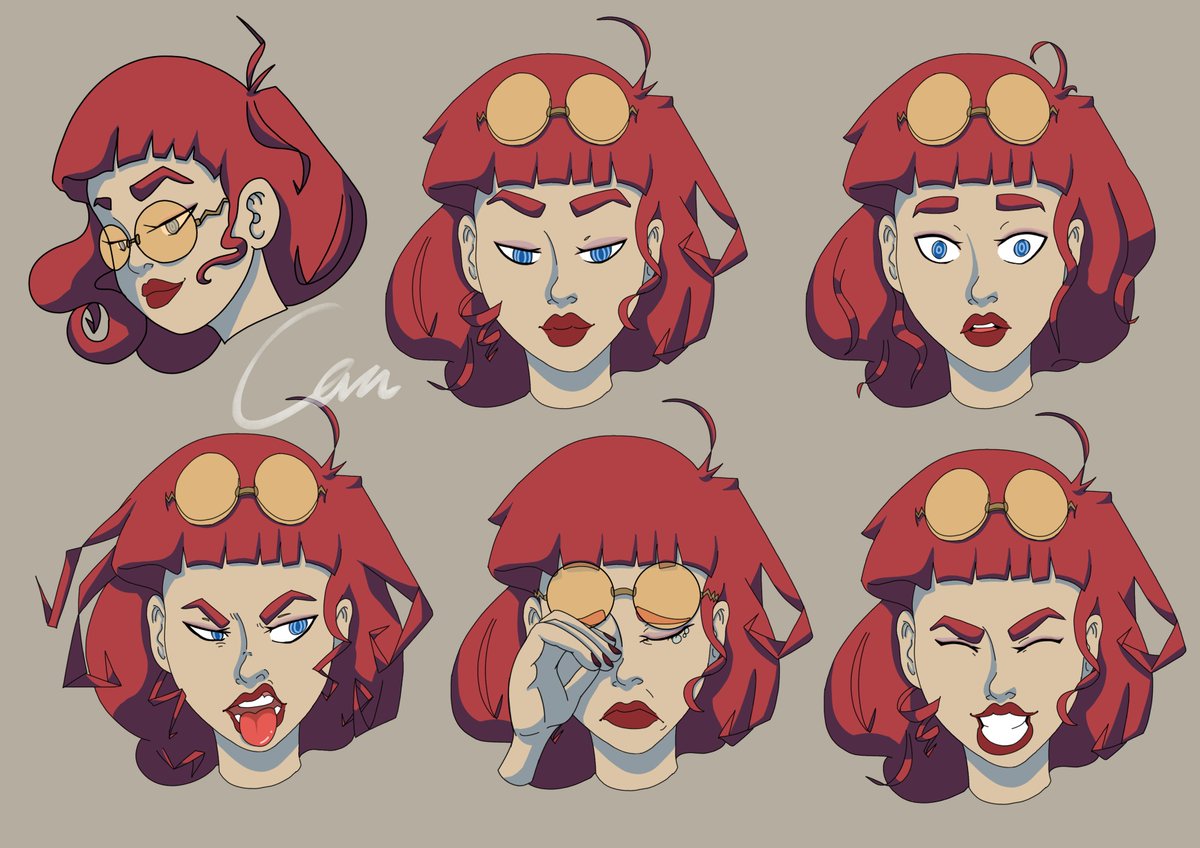 Carawranimates's tweet photo. Made an expression sheet! So much fun to draw! #illustration #characterdesign #animation #art #photoshop https://t.co/fSyeHHHFQL