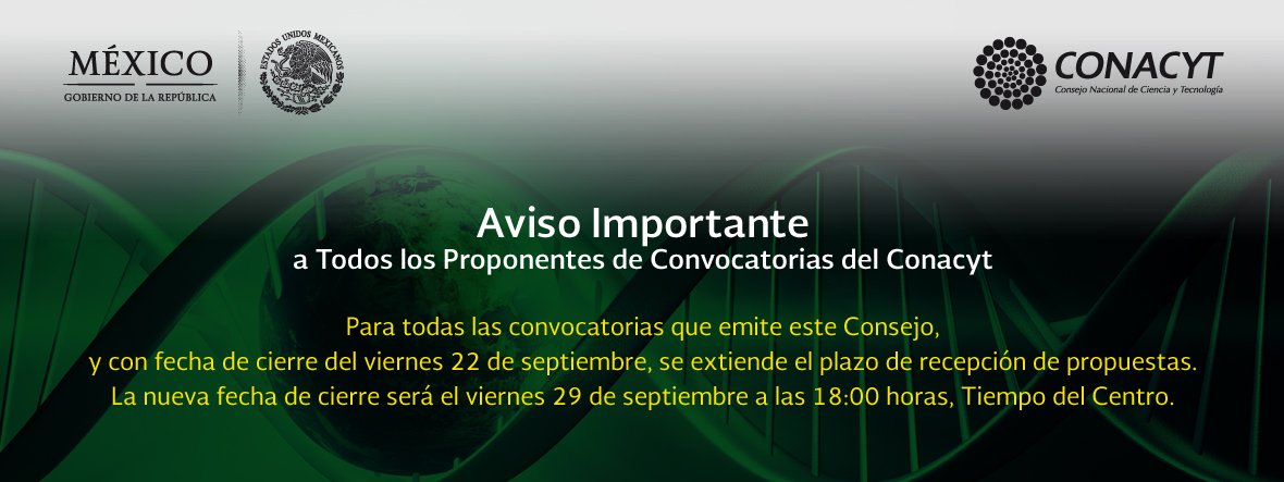 Secihti_Mx's tweet photo. ⚠️Aviso importante a todos los proponentes de las #convocatorias del Conacyt.⚠️ https://t.co/Xeb2n9BZUL