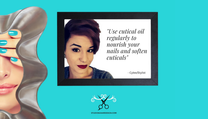Studio64Hair's tweet photo. "Use cuticle oil regularly to nourish your nails and soften cuticles"-Cylee. Book now. https://t.co/Q43zkKWDei  #studio64hairdesign #expect https://t.co/yuSxGb92iz