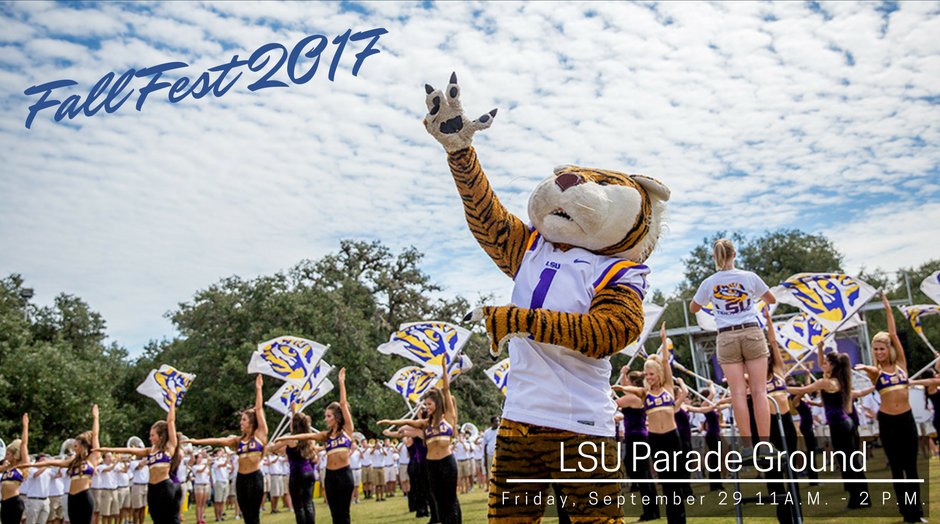 LSUStudentUnion's tweet photo. Who's ready for #FallFest2k17?!😀🎼🐯 https://t.co/NNWlfHMNIn