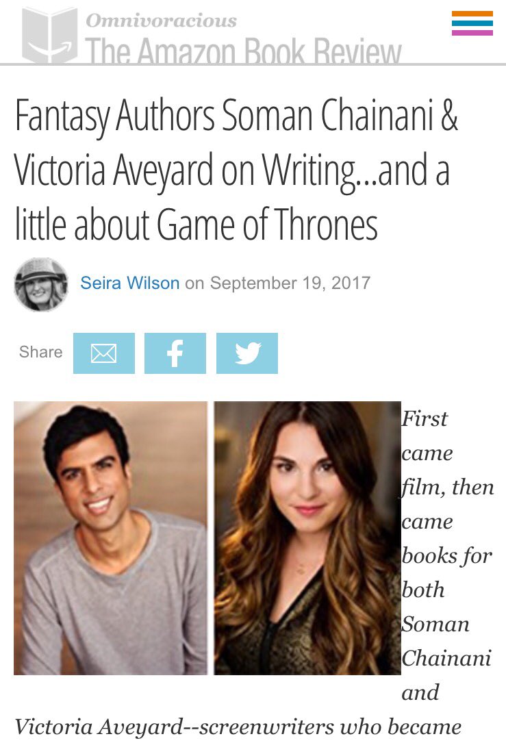 Soman Chainani On Twitter I Want To Be Reincarnated As Victoriaaveyard S Headshot Check Out Our Convo For Amazonbooks And Omnivoracious Https T Co Hlzvyzfpuz Https T Co 7jggblzk17