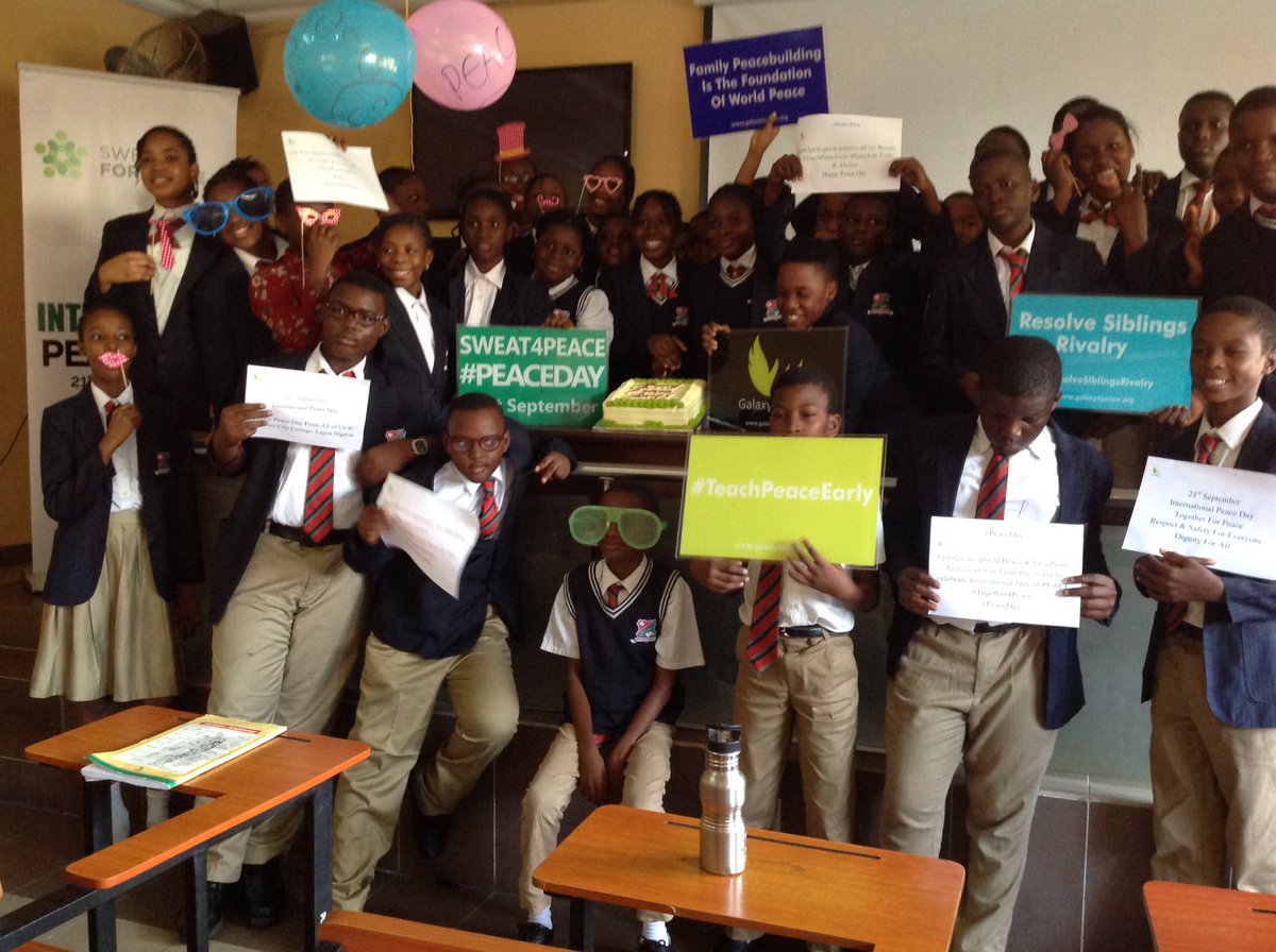 galaxyforpeace's tweet photo. While marking the #PeaceDay in one of our #PeaceLabs today, we also celebrated our #PeaceDay babies #AminaAndZita 
#HappyPeaceDayEveryone https://t.co/UArdKKSNTs