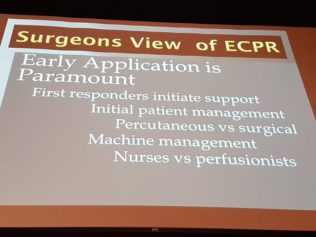 Perspective from a CTx surgeon #REANIMATE4 <a href="/learnECMOteam/">learnECMOteam</a> <a href="/GomorraDoc/">Sean Scott</a> @Falconzao