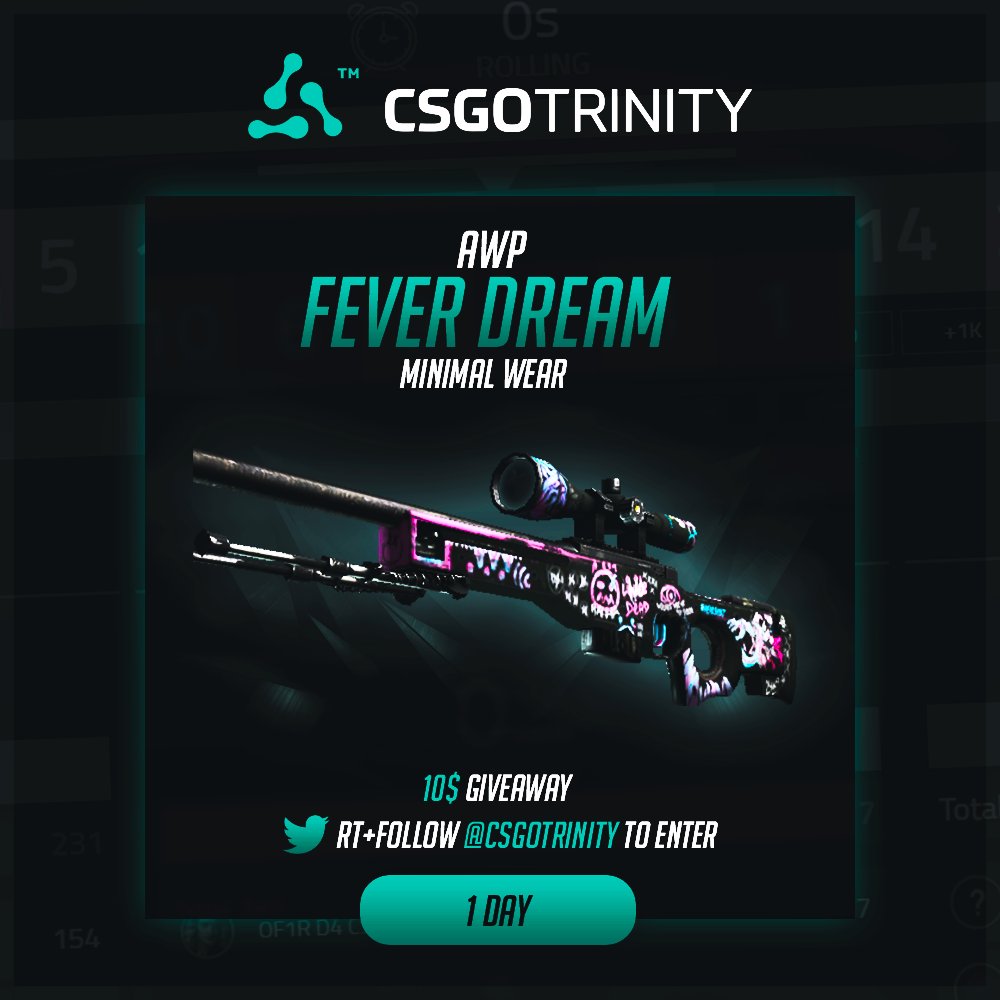 CSGOTRINITY's tweet photo. ✨AWP Fever Dream #giveaway:

* RT &amp; Follow
* Enter Karambit Gamma Doppler Giveaway: https://t.co/VeAniq5Iyz

🏆 Winner in 24 hours! https://t.co/djDQoV4eau