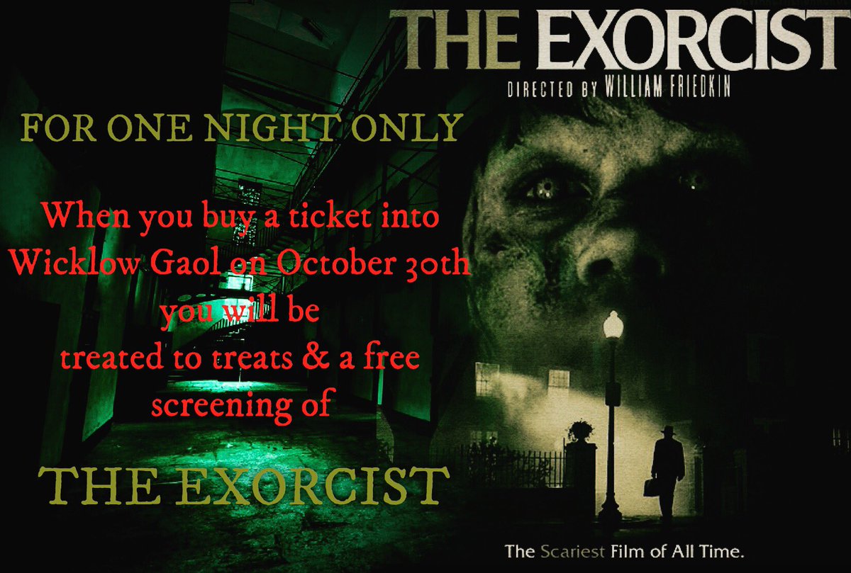 Watch the SCARIEST MOVIE OF ALL TIME in one of Ireland's MOST HAUNTED LOCATIONS! Monday 30th October. Tickets available at <a href="/wicklowjail/">Wicklow Gaol</a> 🕷🎃🕸👻