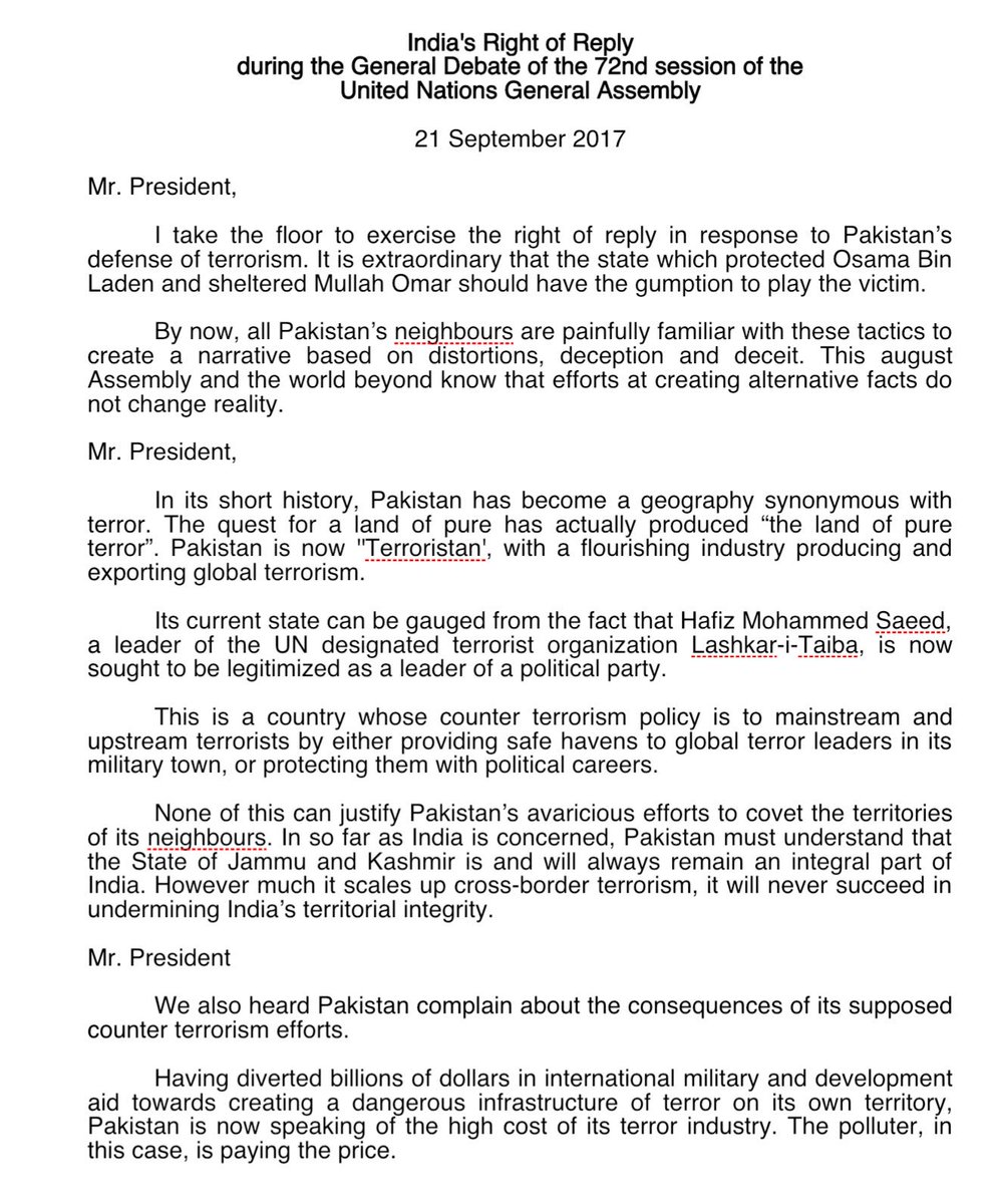 AkbaruddinIndia's tweet image. Pakistan is now Terroristan
&quot;Quest for a land of pure has produced the land of pure terror&quot; - @IndiaUNNewYork replies to Pakistan @UN