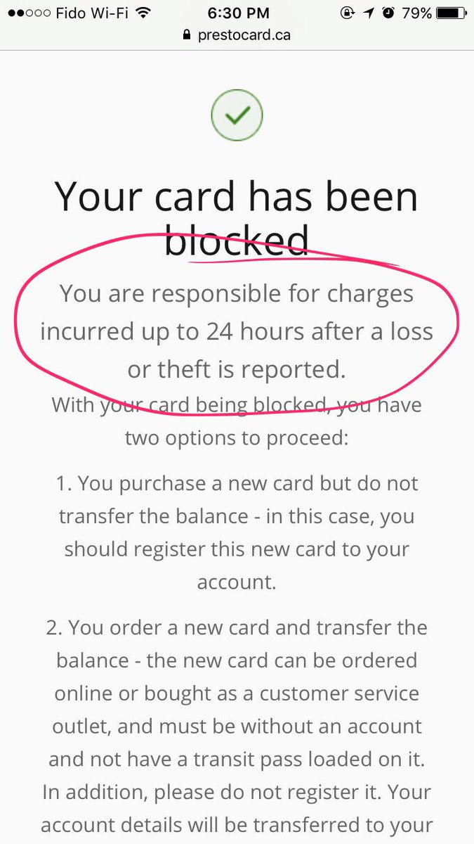flyingllama's tweet photo. @PRESTOcard @TTChelps I'm responsible for card use after I block it? THIS IS NOT HOW YOU RUN A BUSINESS. Oh, right... it's not a business. https://t.co/5O6IAtDsDx