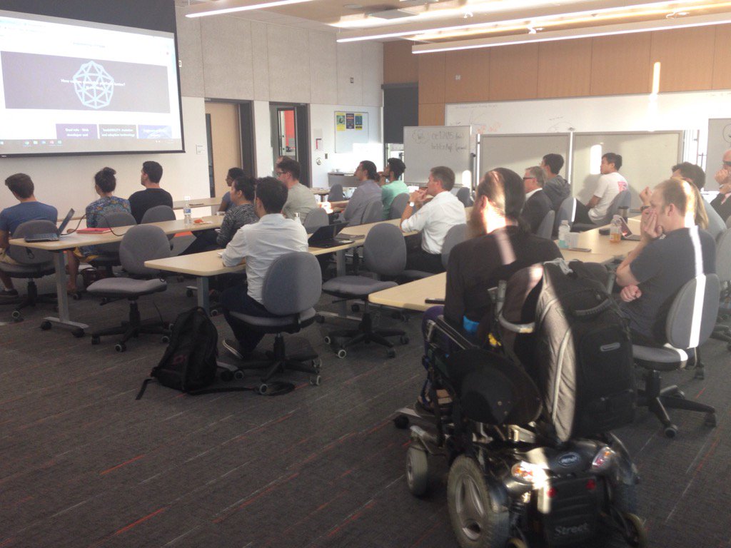 EDGE_Sheridan's tweet image. Full house at this evening&apos;s #hackABILITY info session. Lots of interest from the group in connecting to form teams.